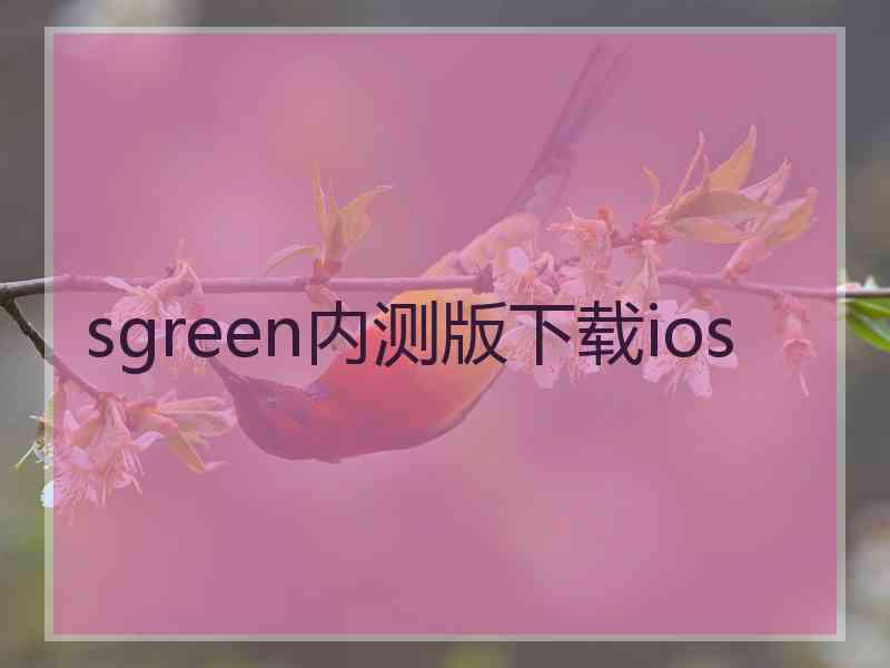 sgreen内测版下载ios