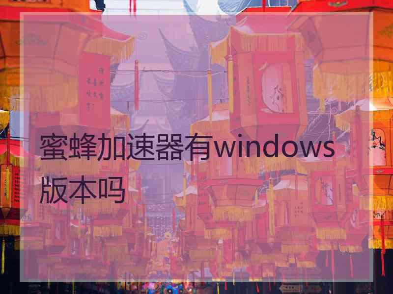 蜜蜂加速器有windows版本吗