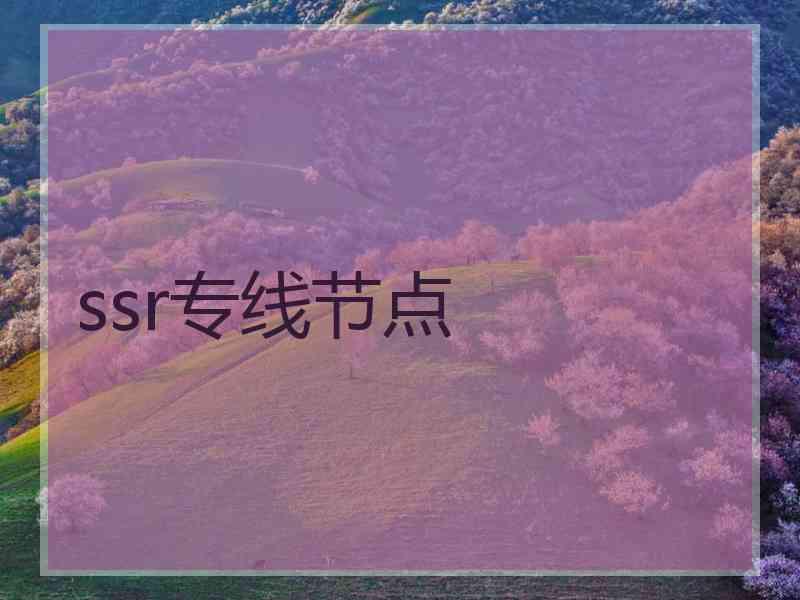 ssr专线节点